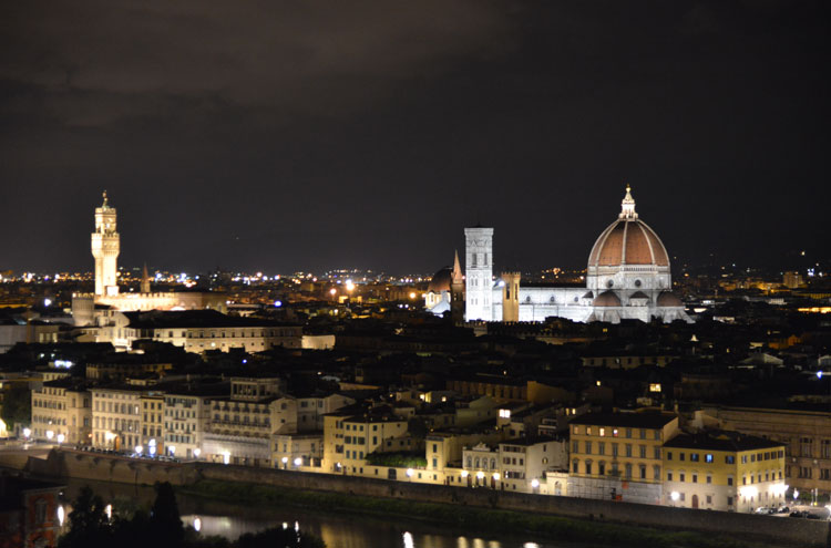 Florence Italy view at night